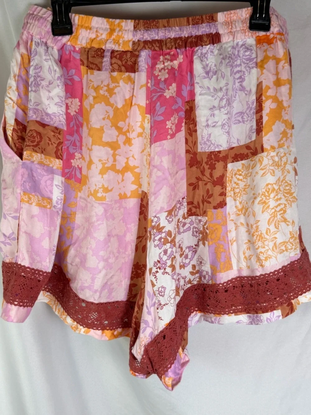 Bra N Things Floral Patchwork Lounge Relaxed Fit Shorts Pajama Boho Size 14
